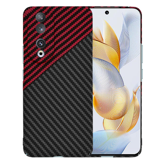 Case for Honor 90, Techsuit, Carbonite FiberShell, Black Red