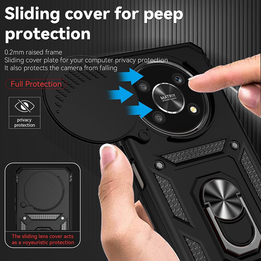 Cover til Honor Magic5 Lite, Techsuit, CamShield, Sort