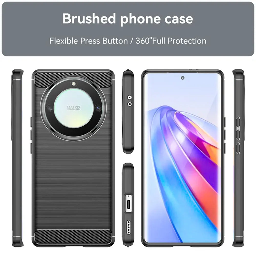 Cover til Honor Magic5 Lite, Techsuit, Carbon, Sort