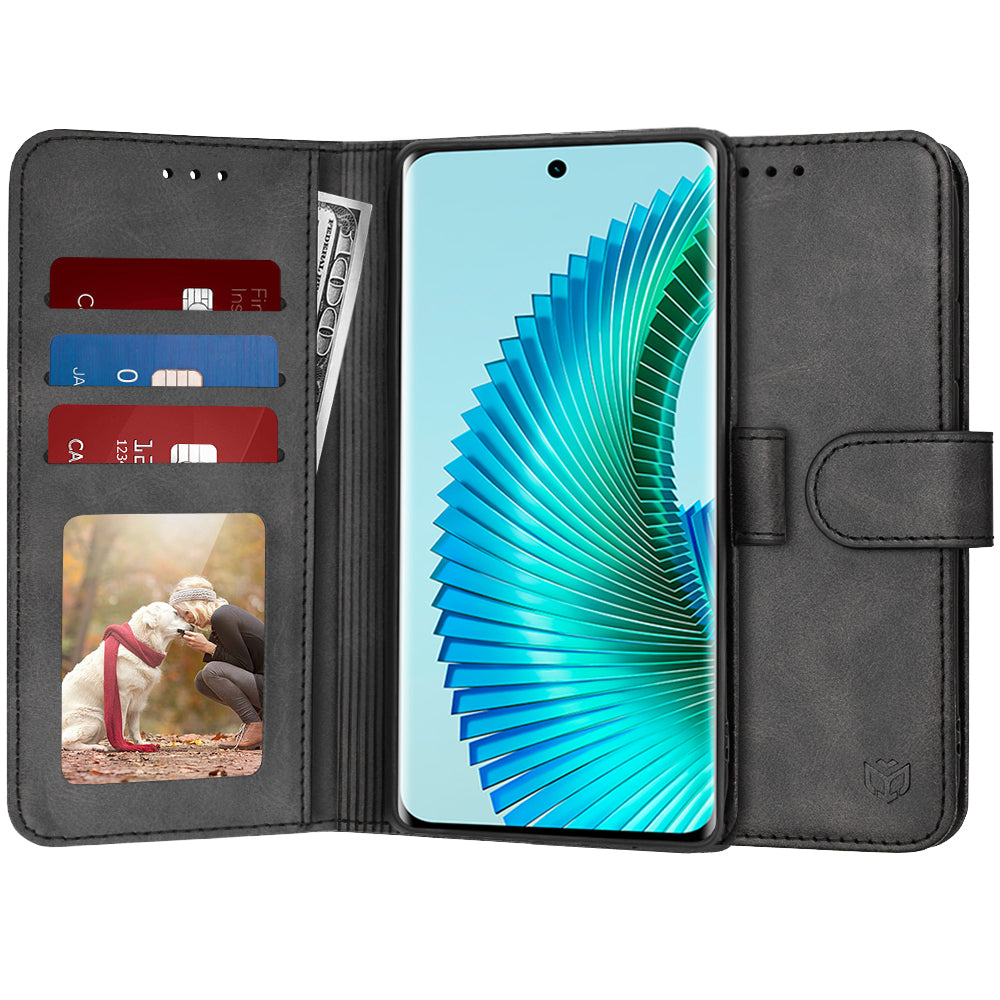 Cover til Honor Magic6 Lite, Techsuit, Diary Book, Sort