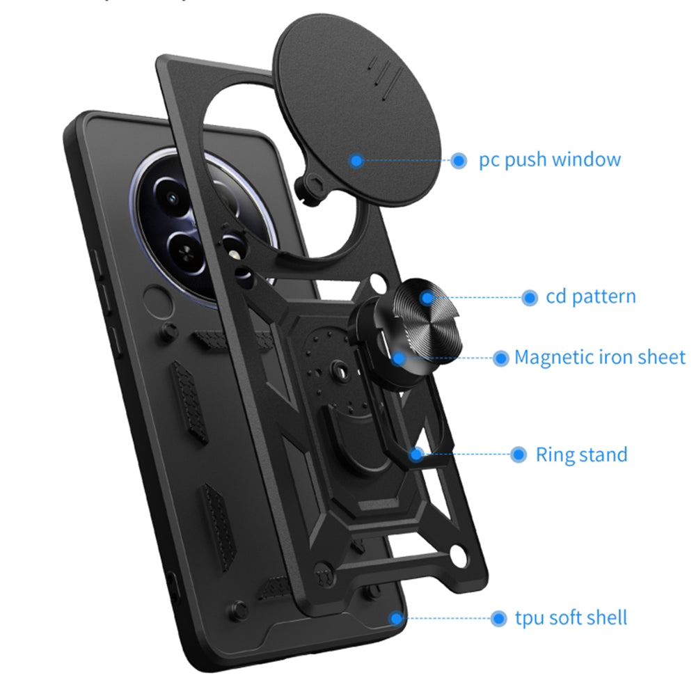 Cover til Honor Magic6 Pro, Techsuit, CamShield, Sort