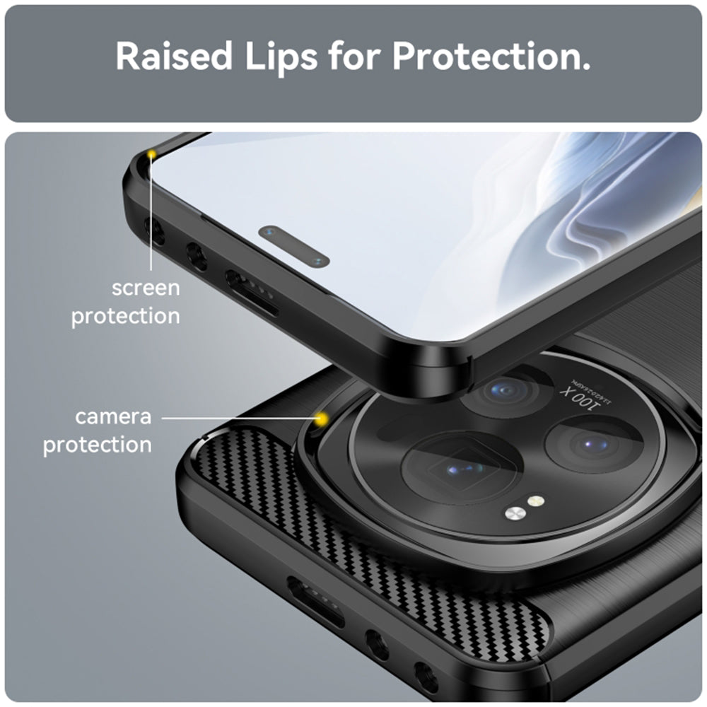 Cover til Honor Magic6 Pro, Techsuit, Carbon, Sort