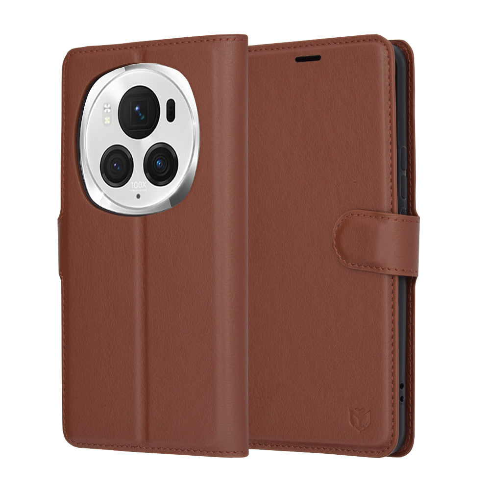 Cover til Honor Magic6 Pro, Techsuit, Leather Folio, Brun