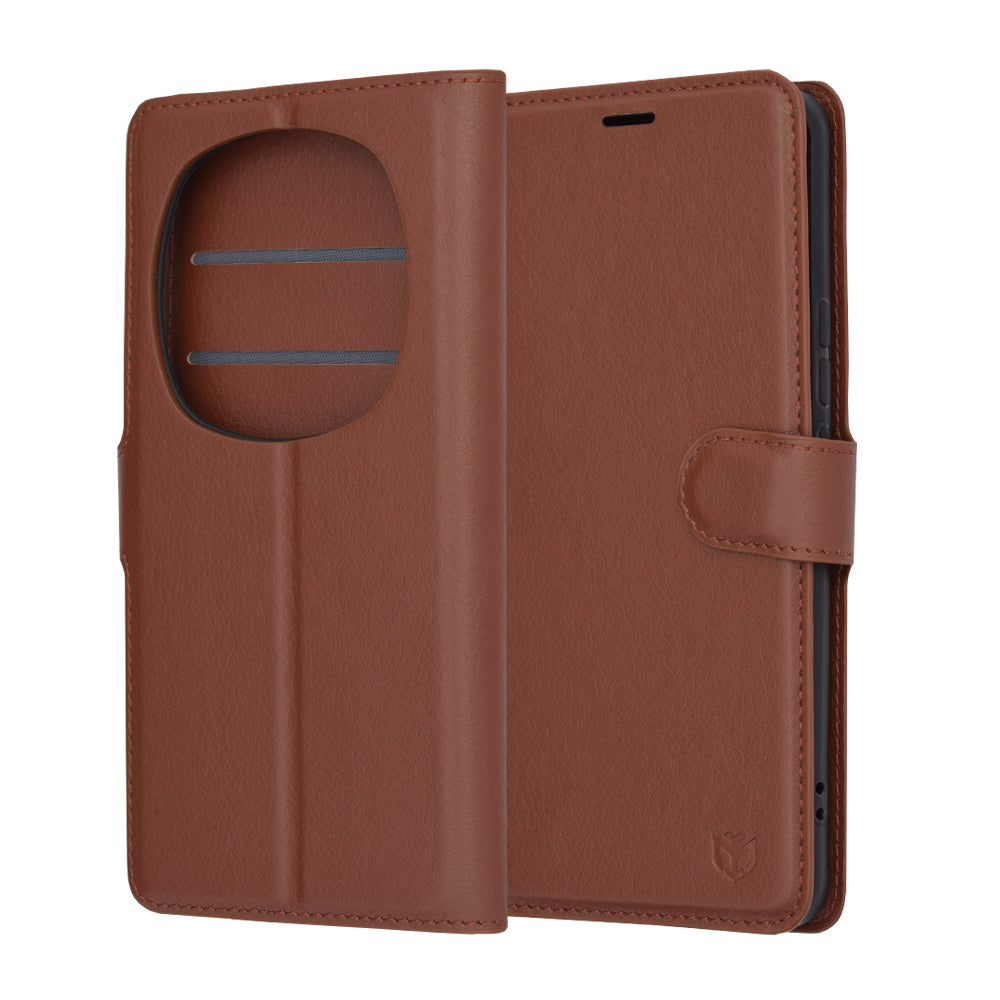 Cover til Honor Magic6 Pro, Techsuit, Leather Folio, Brun