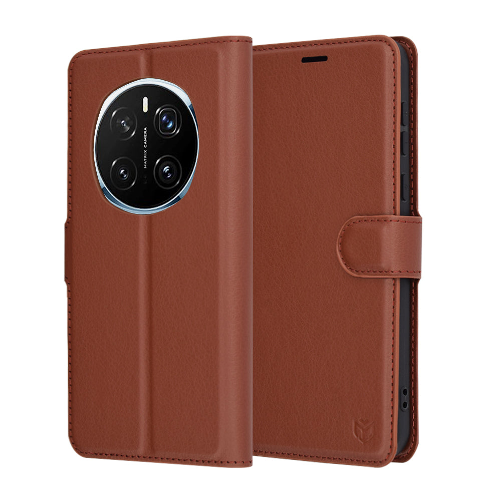 Cover til Honor Magic7 Pro, Techsuit, Leather Folio, Brun