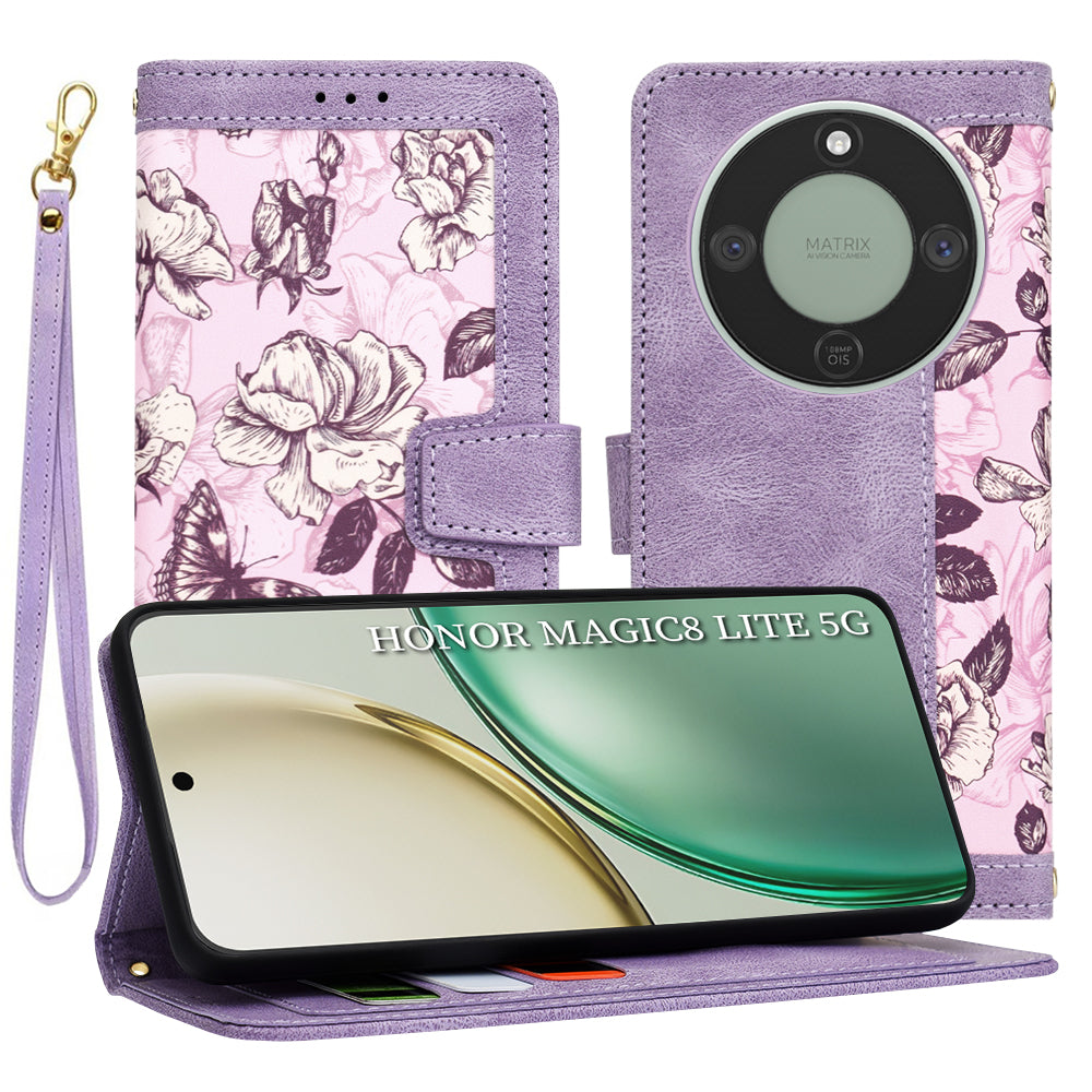Etui til Honor Magic8 Lite, Techsuit, FlipCraft, Lilla