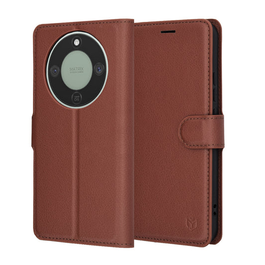 Etui til Honor Magic8 Lite, Techsuit, Leather Folio, Brun