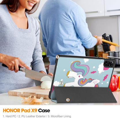 Cover til Honor Pad X8a, Techsuit, FoldPro Unicorn, Multifarvet