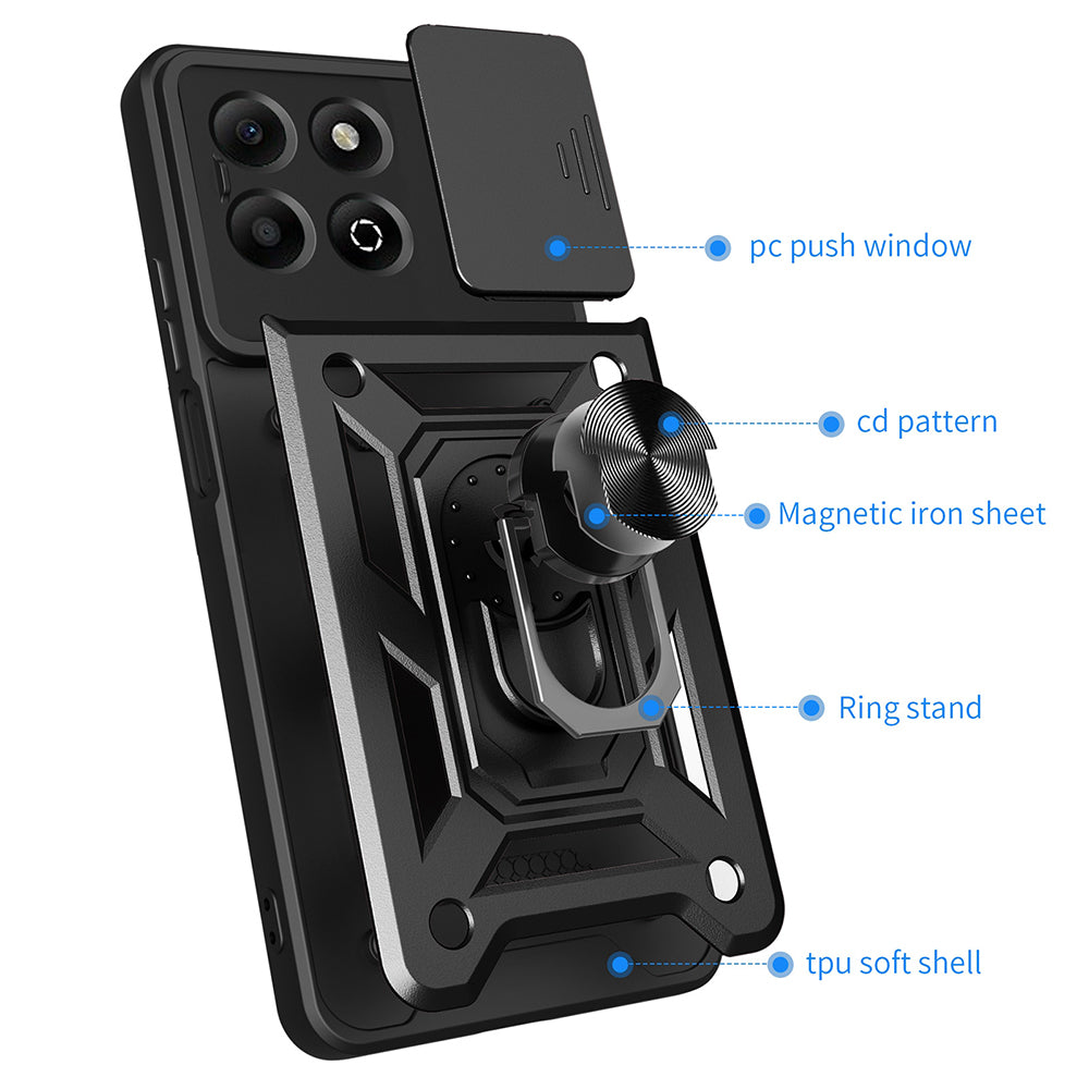 Cover til Honor X6b, Techsuit, CamShield, Sort