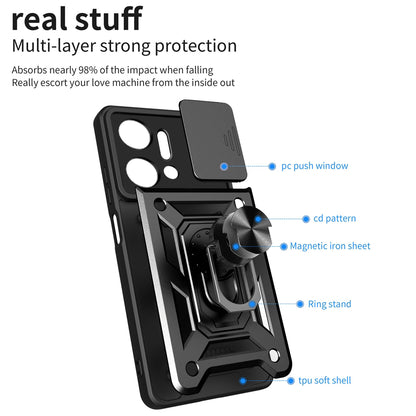 Cover til Honor X7a, Techsuit, CamShield, Sort