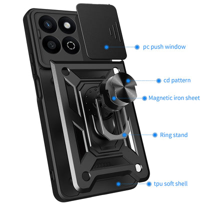 Cover til Honor X7c / 200 Smart, Techsuit, CamShield, Sort