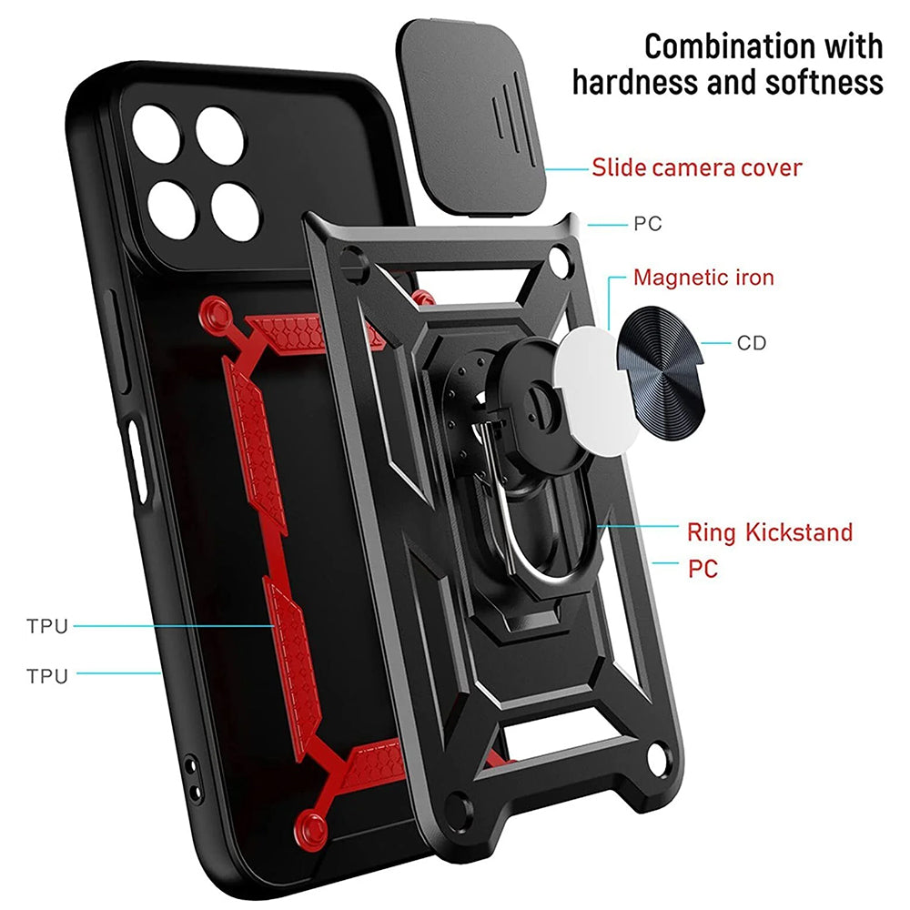 Cover til Honor X8a, Techsuit, CamShield, Sort