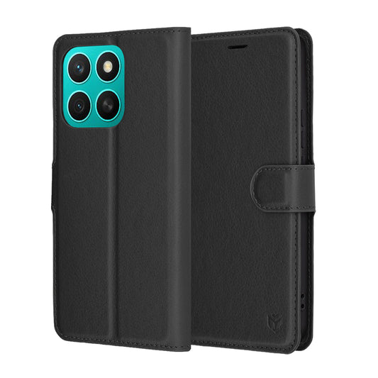 Cover til Honor X8c, Techsuit, Leather Folio, Sort