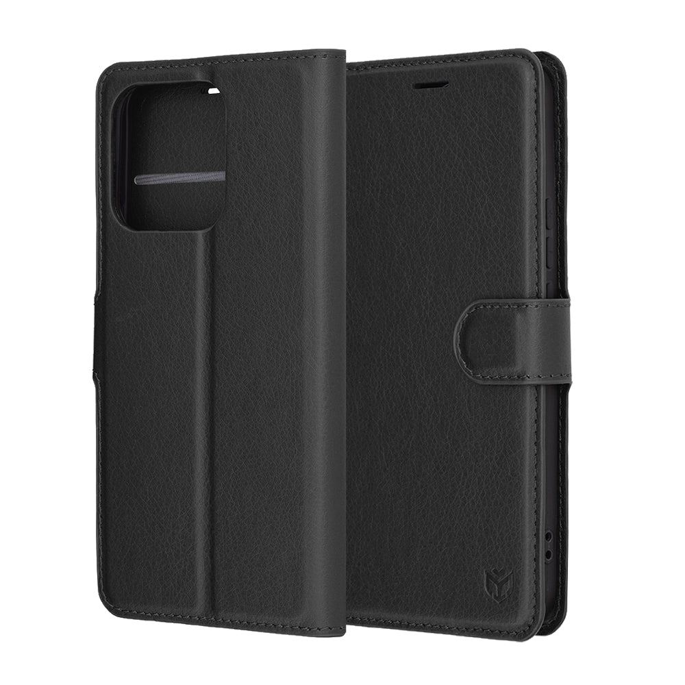 Cover til Honor X8c, Techsuit, Leather Folio, Sort