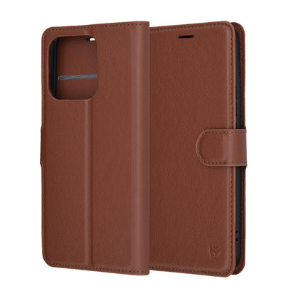 Case for Honor X8c, Techsuit, Leather Folio, Brown