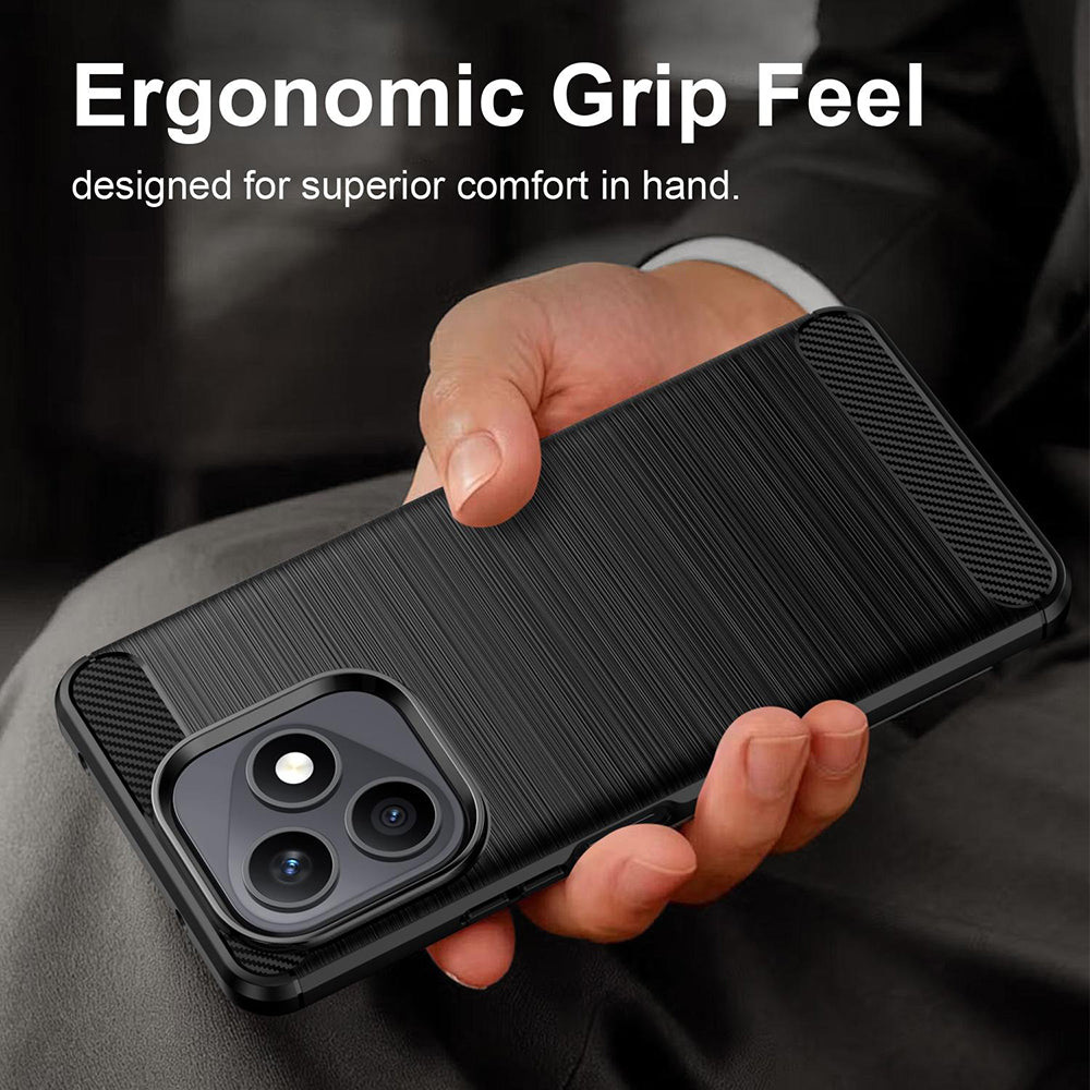 Cover til Honor X8d, Techsuit, Carbon, Sort