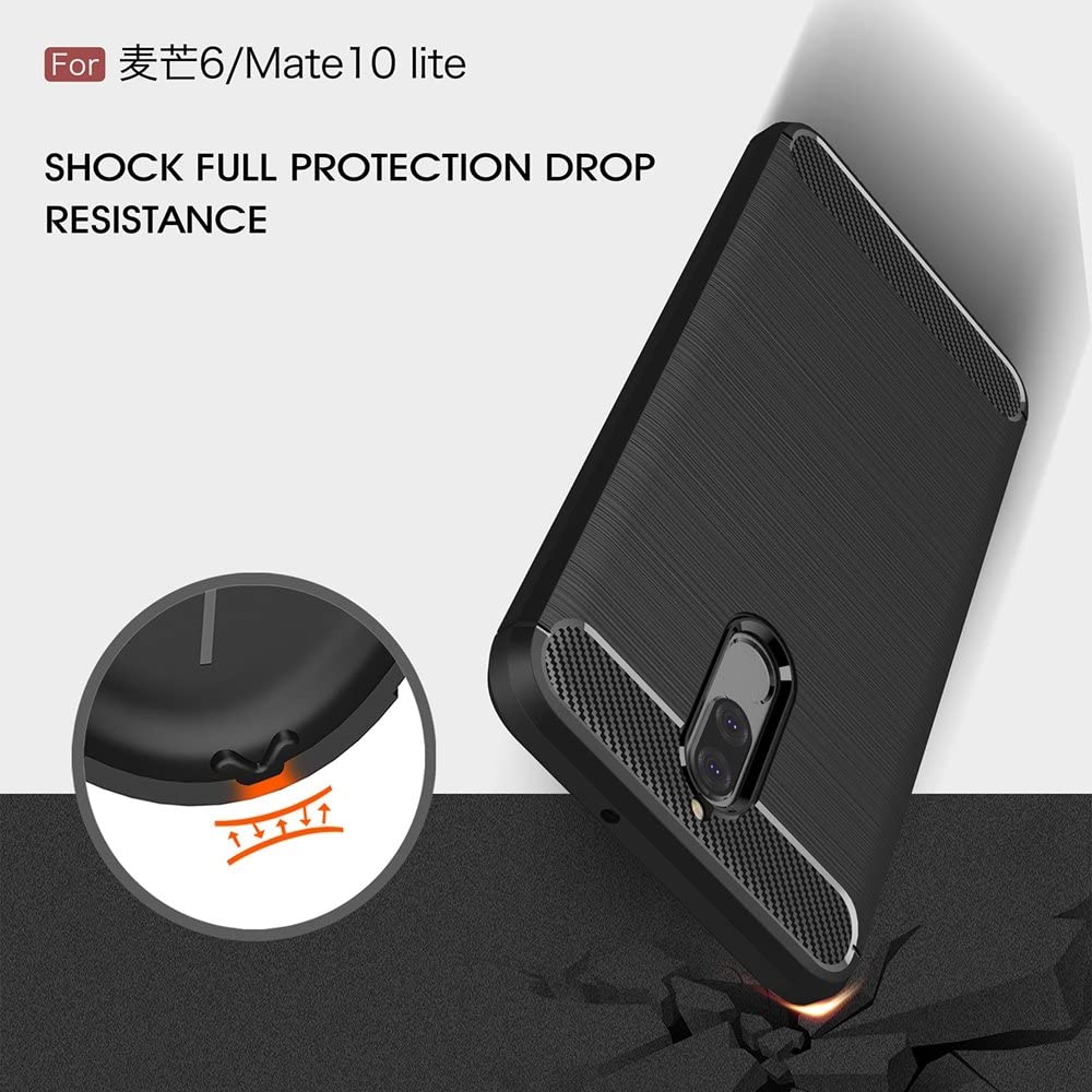Cover til Huawei Mate 10 Lite, Techsuit, Carbon, Sort