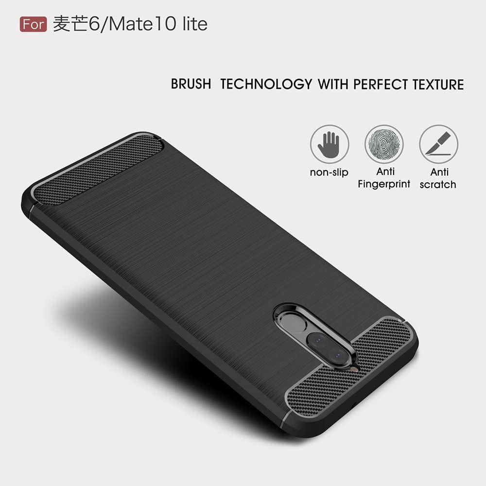 Cover til Huawei Mate 10 Lite, Techsuit, Carbon, Sort
