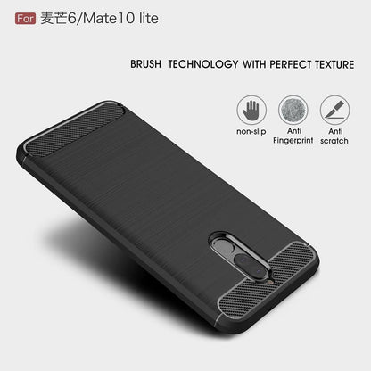 Cover til Huawei Mate 10 Lite, Techsuit, Carbon, Sort