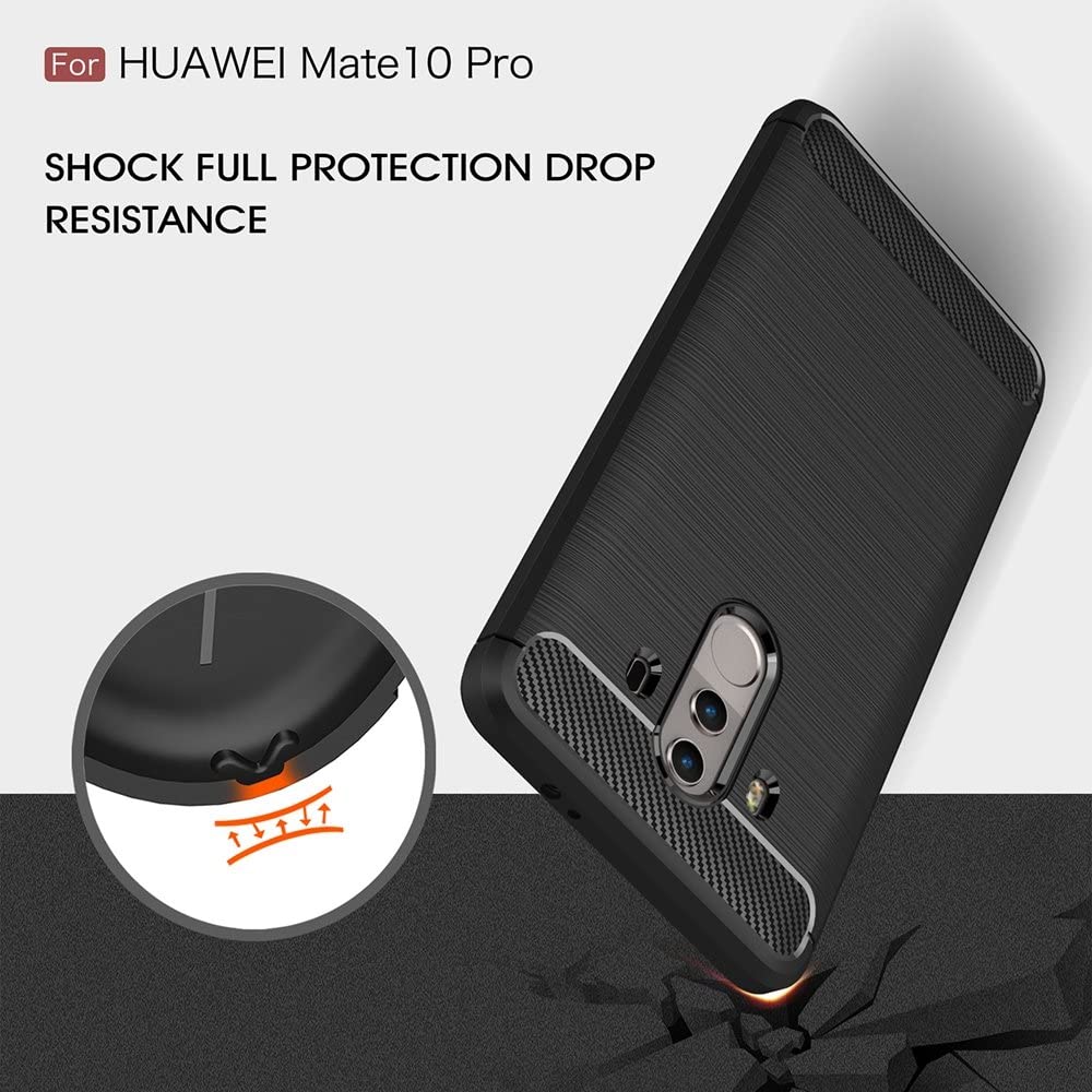 Cover til Huawei Mate 10 Pro, Techsuit, Carbon, Sort