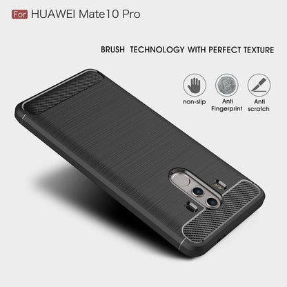 Cover til Huawei Mate 10 Pro, Techsuit, Carbon, Sort