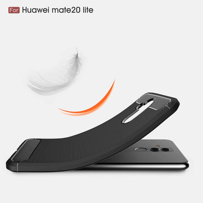 Cover til Huawei Mate 20 Lite, Techsuit, Carbon, Sort