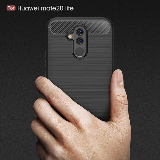 Cover til Huawei Mate 20 Lite, Techsuit, Carbon, Sort