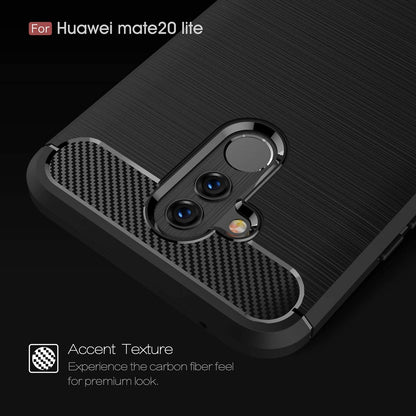 Cover til Huawei Mate 20 Lite, Techsuit, Carbon, Sort