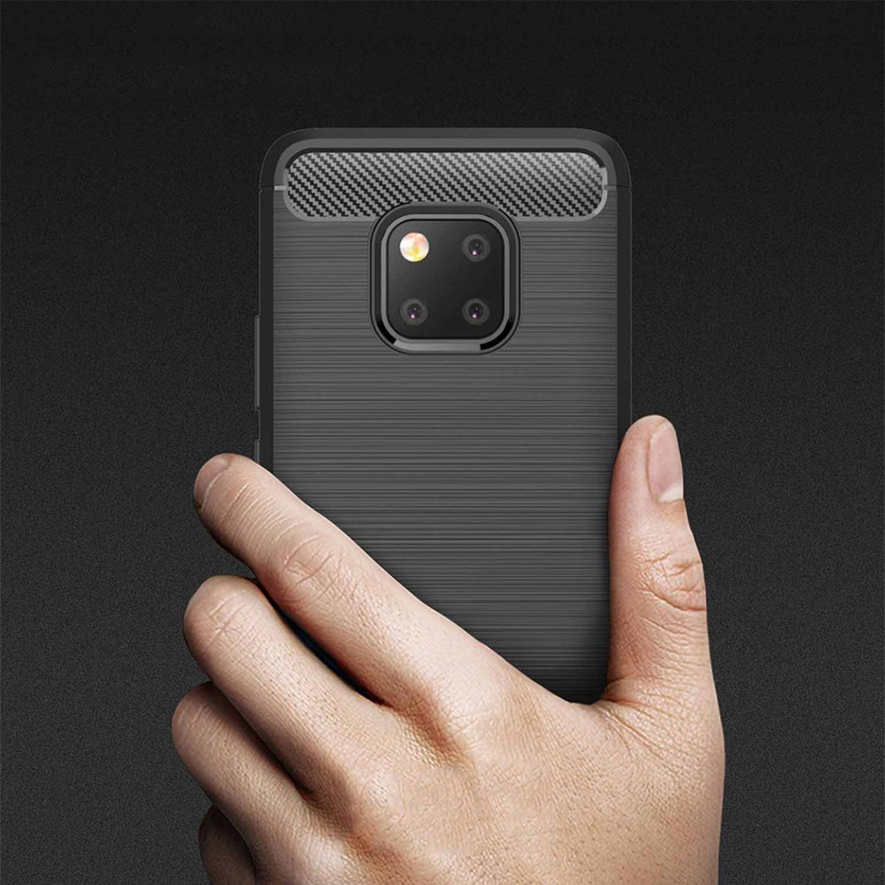 Cover til Huawei Mate 20 Pro, Techsuit, Carbon, Sort