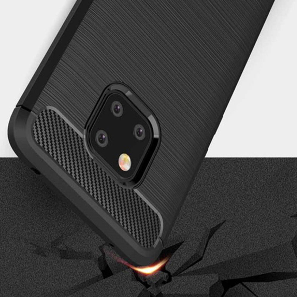 Cover til Huawei Mate 20 Pro, Techsuit, Carbon, Sort