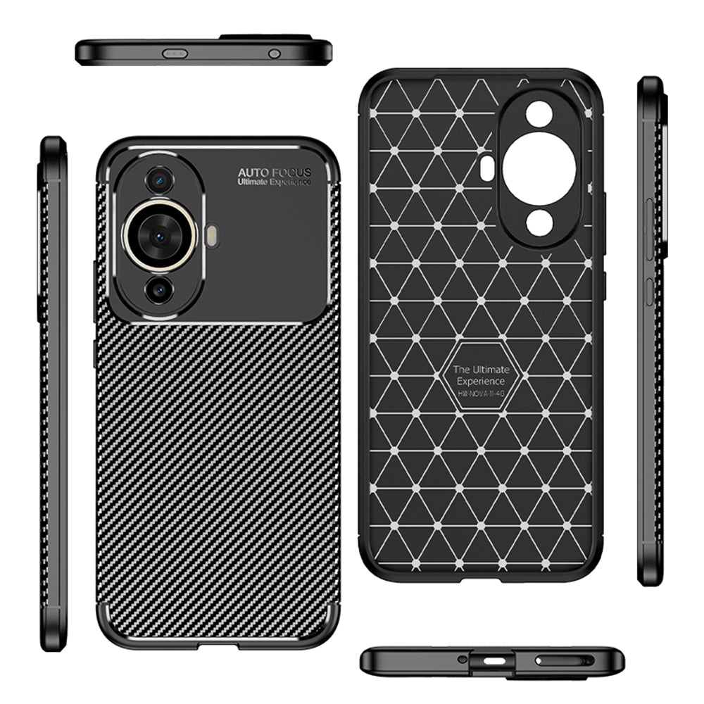 Cover til Huawei nova 12s / nova 11, Techsuit, CarbonFiber, Sort