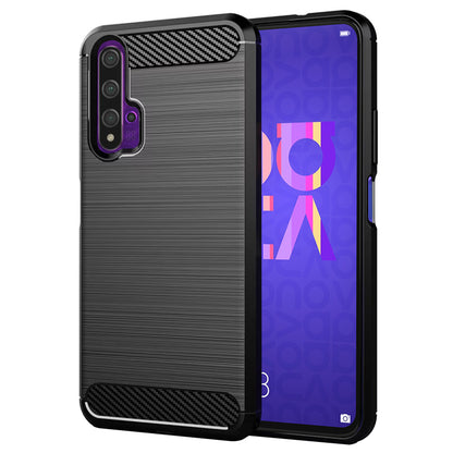 Cover til Huawei nova 5T / Honor 20, Techsuit, Carbon, Sort