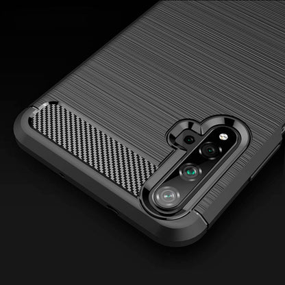Cover til Huawei nova 5T / Honor 20, Techsuit, Carbon, Sort