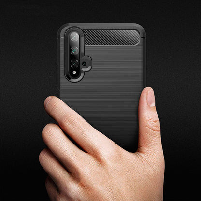 Cover til Huawei nova 5T / Honor 20, Techsuit, Carbon, Sort
