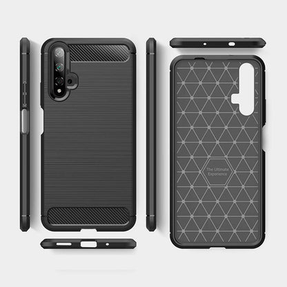 Cover til Huawei nova 5T / Honor 20, Techsuit, Carbon, Sort