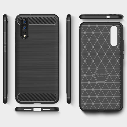 Cover til Huawei P20, Techsuit, Carbon, Sort