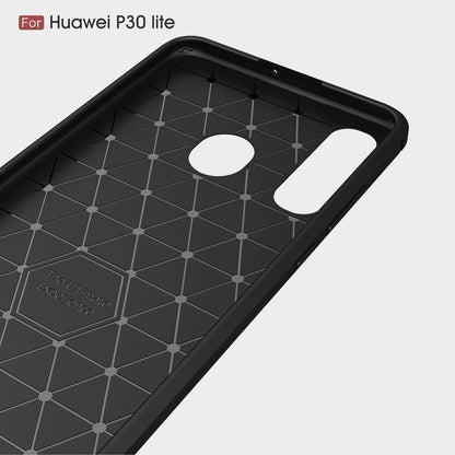 Cover til Huawei P30 lite New Edition / P30 lite, Techsuit, Carbon, Sort