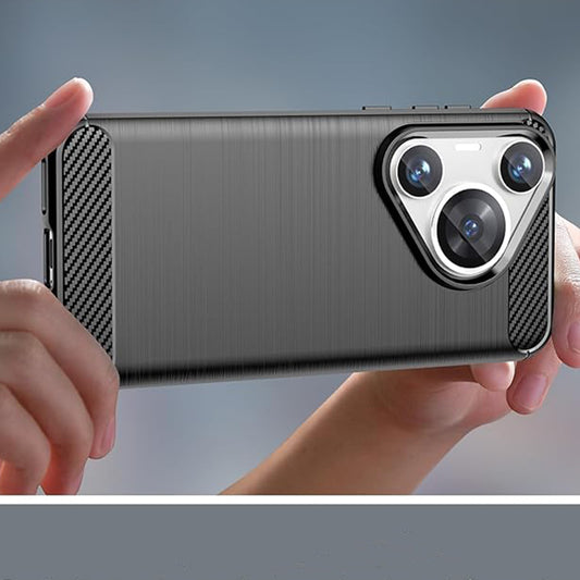 Cover til Huawei Pura 70 Pro, Techsuit, Carbon, Sort