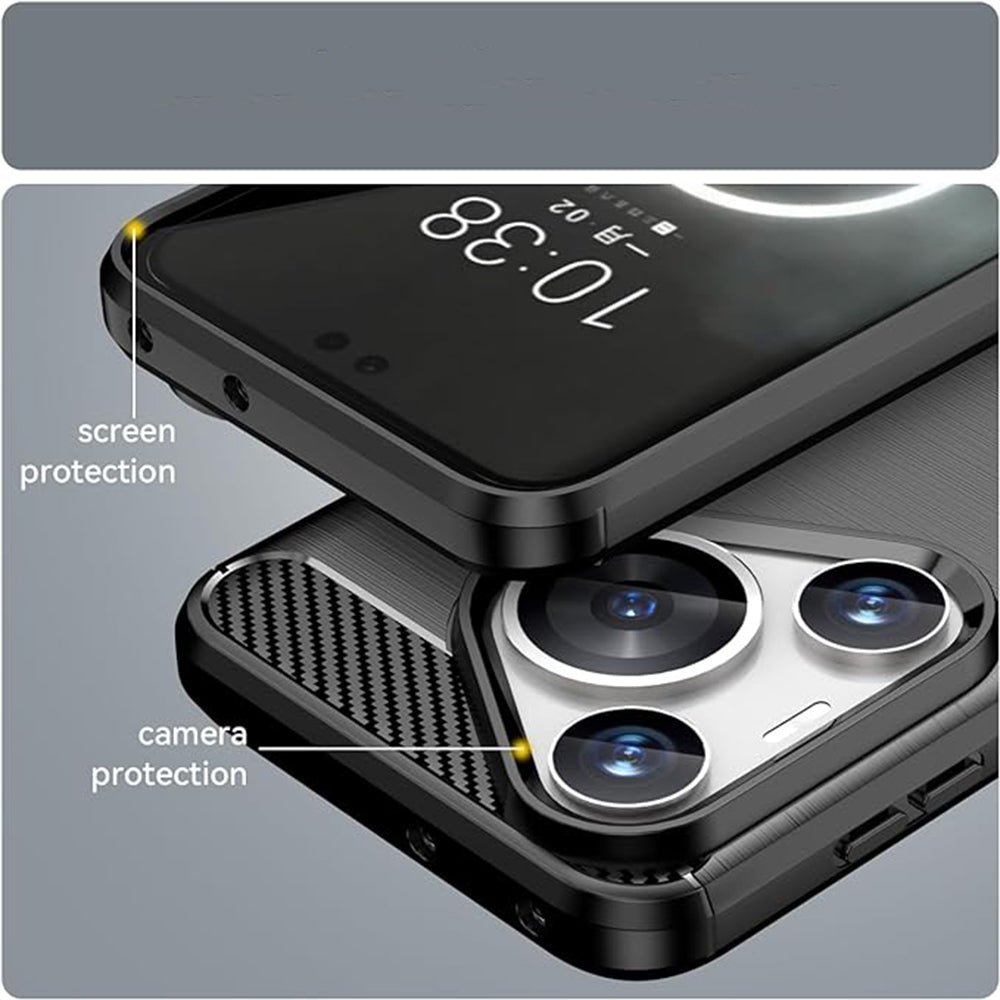 Cover til Huawei Pura 70 Pro, Techsuit, Carbon, Sort