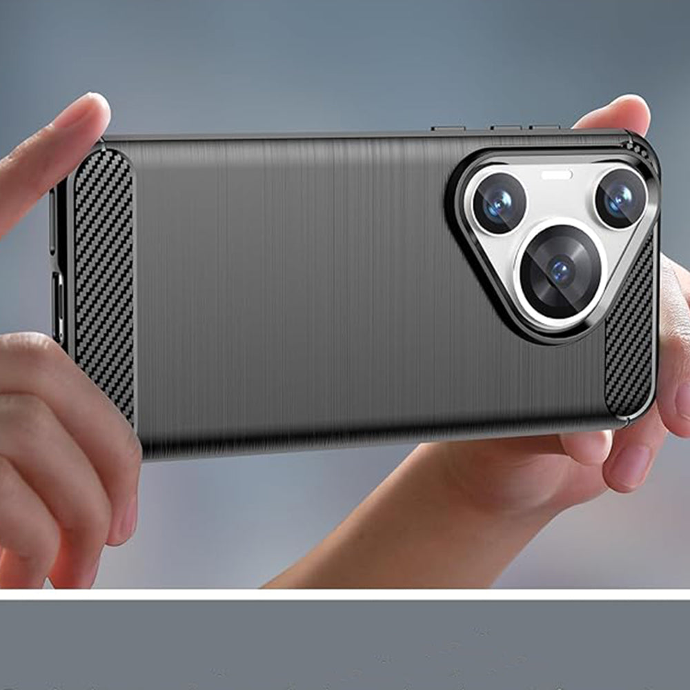 Cover til Huawei Pura 70, Techsuit, Carbon, Sort