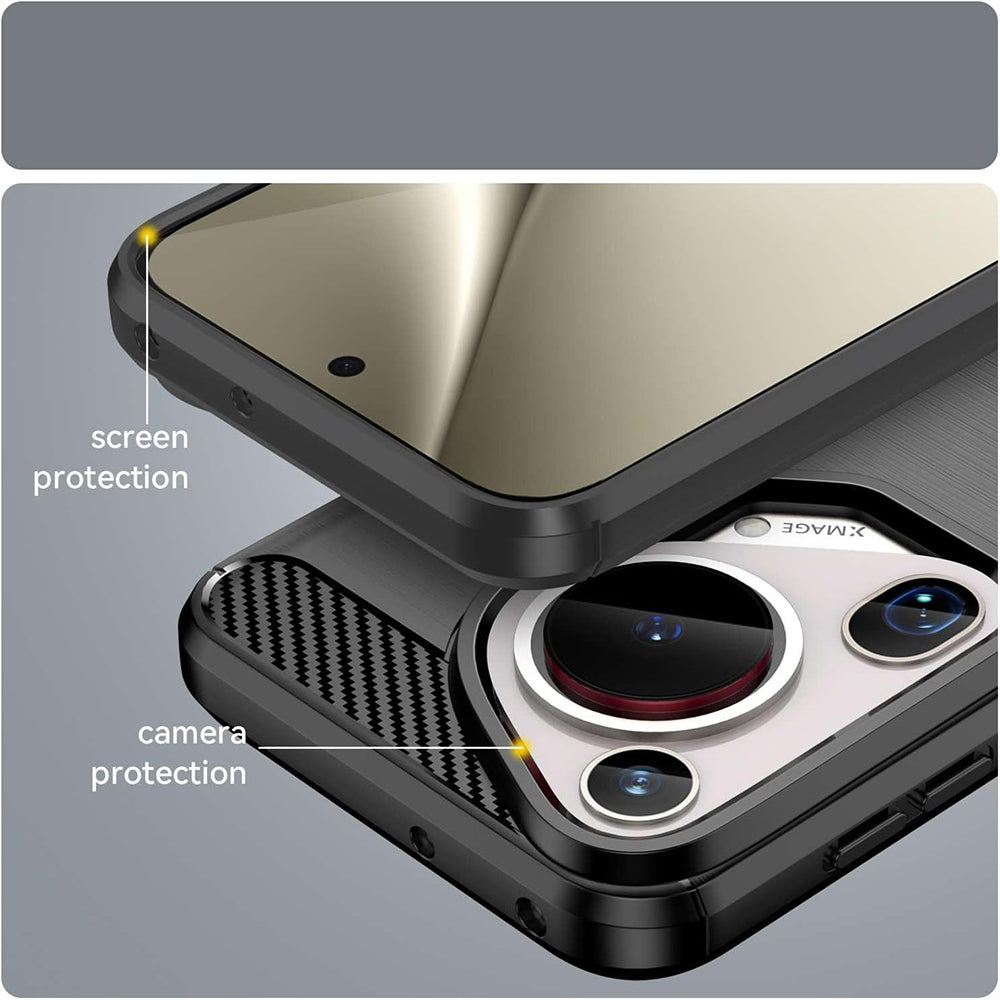 Cover til Huawei Pura 70 Ultra, Techsuit, Carbon, Blå
