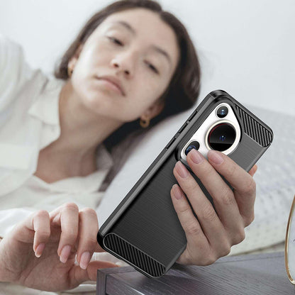 Cover til Huawei Pura 70 Ultra, Techsuit, Carbon, Blå
