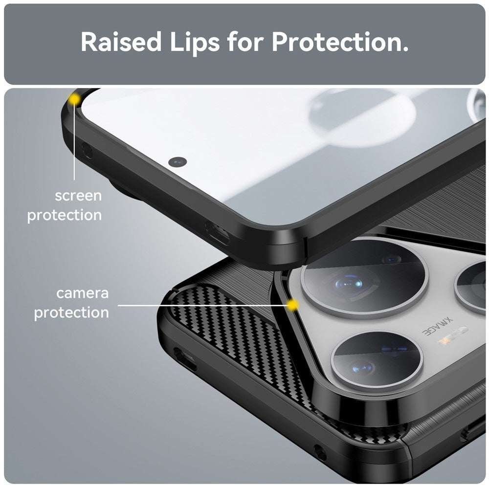 Cover til Huawei Pura 80 Pro / Pura 80 Ultra, Techsuit, Carbon, Sort