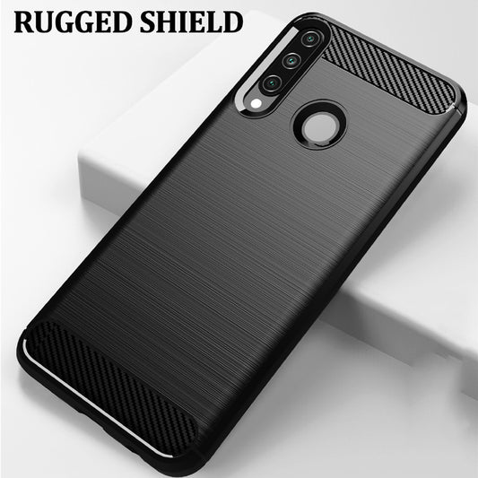 Cover til Huawei Y6p, Techsuit, Carbon, Sort