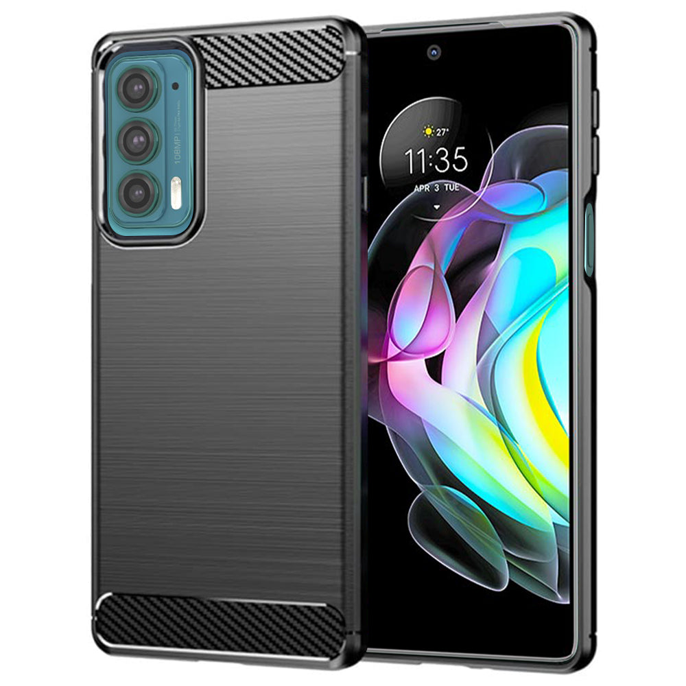 Cover til Motorola Edge 20, Techsuit, Carbon, Sort