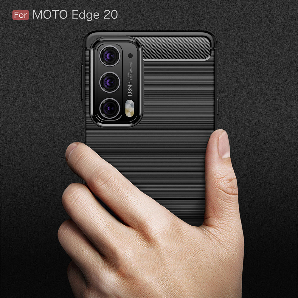 Cover til Motorola Edge 20, Techsuit, Carbon, Sort