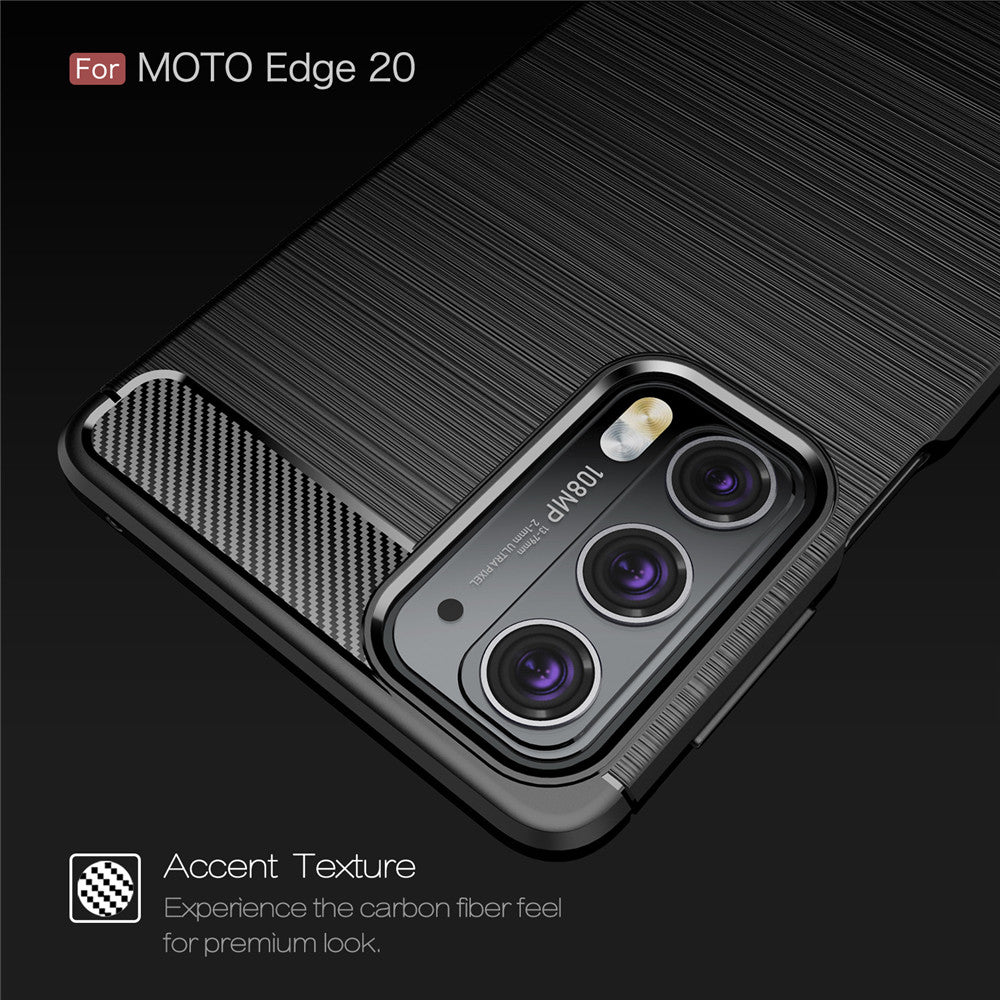 Cover til Motorola Edge 20, Techsuit, Carbon, Sort