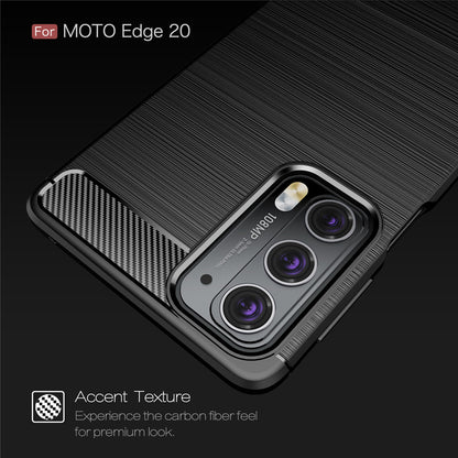 Cover til Motorola Edge 20, Techsuit, Carbon, Sort