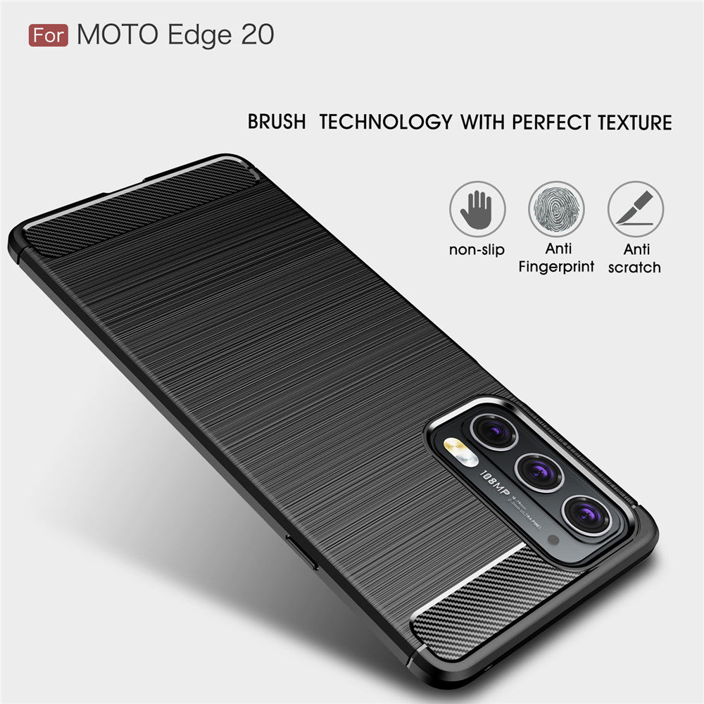 Cover til Motorola Edge 20, Techsuit, Carbon, Sort