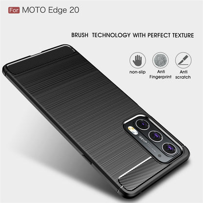 Cover til Motorola Edge 20, Techsuit, Carbon, Sort